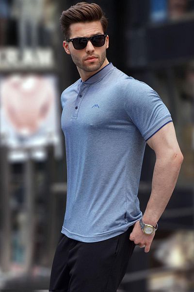 Madmext Pánské polo tričko s námořnickou modří Judge Collar 6107
