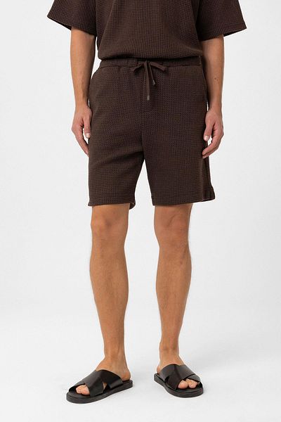 Antioch Brown Textured Relaxed Men's Shorts