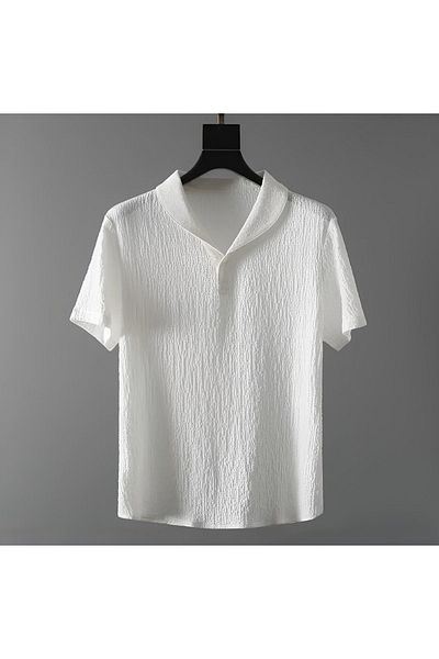 Fifty Color Unisex Women/Men's Custom Wrinkled Crinkle Fabric Summer Lycra Short Sleeve T-Shirt Tracksuit Clothes Set