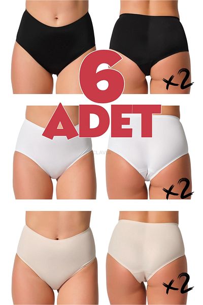 clavia Pack of 6 Gathering High Waist Panties, Cotton, Modal Soft Fabric