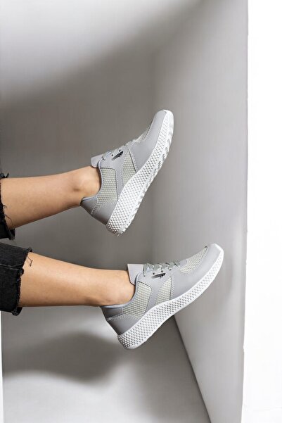 LANDSHOES Günlük Rahat Taban File Bağcıklı Hafif Esnek Yürüyüş Sneaker Spor Ayakkabı