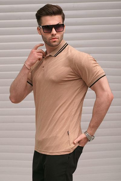 Madmext Ανδρικό μπλουζάκι Mink Polo Neck Regular Fit 6110