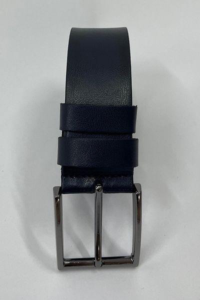 Madmext Ανδρική ίσια ζώνη - Navy Blue Faux Leather, Model 7220