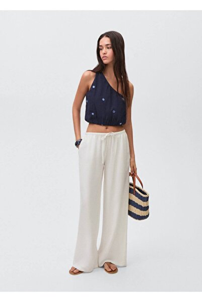 Mango Teen Pantaloni drepte din in