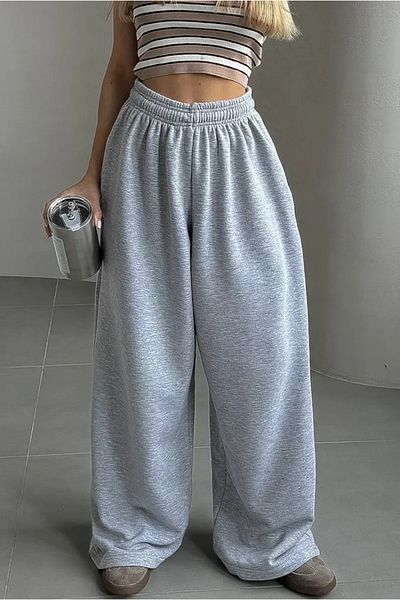vladivosto Women's Baggy Wide Leg Large Size Baggy Cut Loose Sweatpants Oversize Elastic Legs