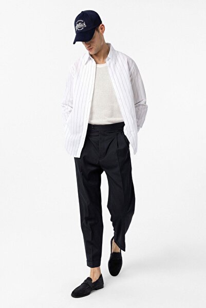 Antioch White Relaxed Striped Men's Shirt