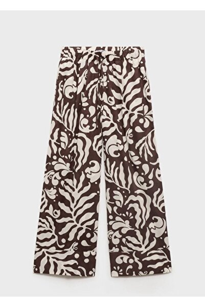 MANGO Woman Desenli koton pantolon