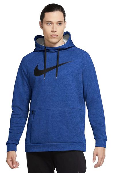 Nike Унисекс термо суитшърт с качулка Dri Fit Therma, син