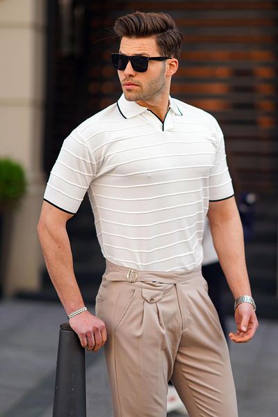 Madmext Weißes Poloshirt für Herren 6894