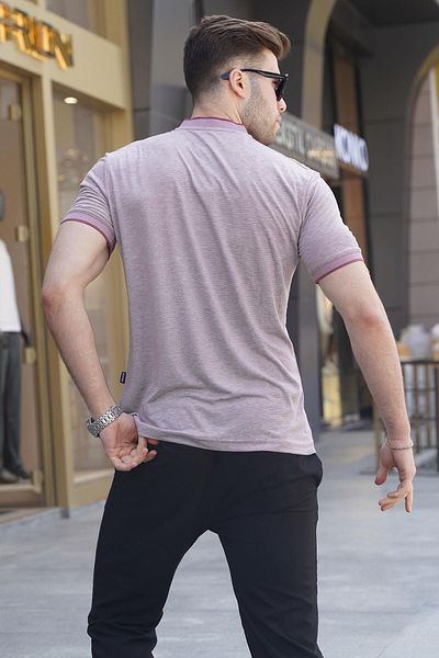 Madmext Ανδρικό μπλουζάκι πόλο Claret Red Judge Collar 6107
