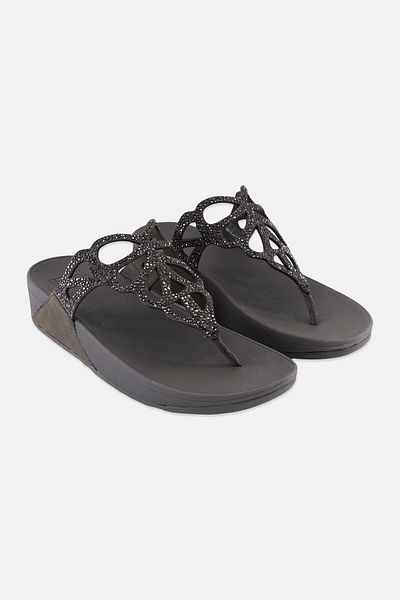 Fitflop Women Bumble Orystal Slip On Slippers, Grey