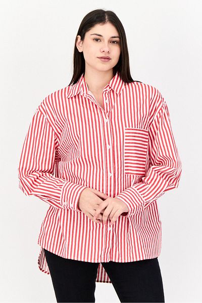 XOXO Women Regular Fit Long Sleeves Stripes Casual Shirt, Multicolor