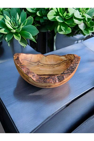 F&S WoodArt 24 X 9 cm Zeytin ağacı tek parça el yapımı rustik doğal kenar ahş...