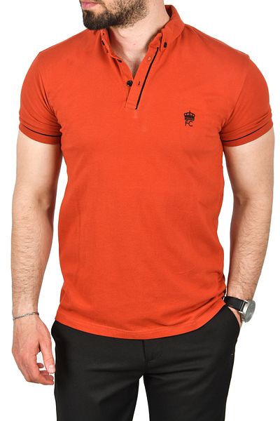 DeepSEA Tricou pentru bărbați, slim fit, slim fit, din bumbac, țesătură piqué, cu gât polo, respirabil, fără ondulare.