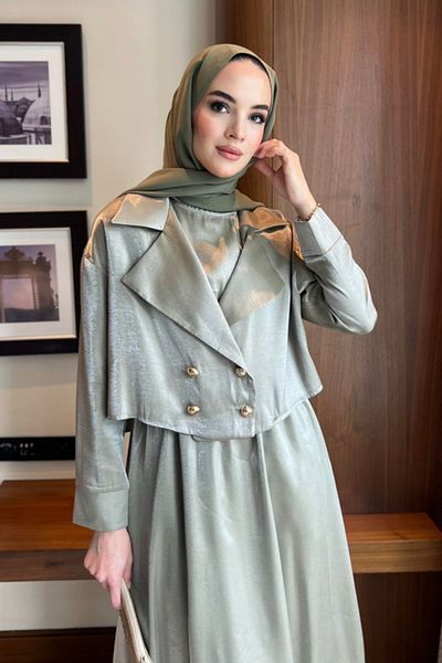 Tasarım Women's Jacquard Two-Piece Jacket and Dress Set – Stylish and Elegant Invitation Combination