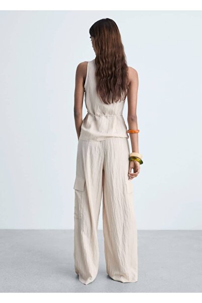 MANGO Woman Dokulu kargo pantolon