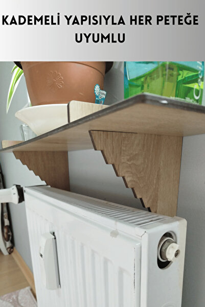 KAŞIKBEY Montajsız Petek Üstü bağımsız Raf Dresuar Petek Rafı Kitaplık 60 X 17 Cm Oval Kesim