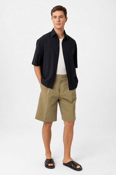 Antioch Black Cotton Relaxed Short Sleeve Men's Shirt