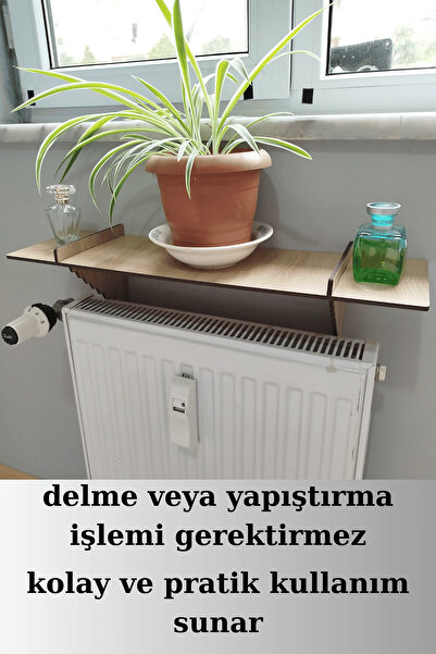 KAŞIKBEY Montajsız Petek Üstü bağımsız Raf Dresuar Petek Rafı Kitaplık 60 X 17 Cm Oval Kesim