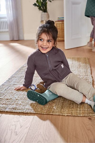 Tchibo Toddlers Girl Crew Neck Textured Cardigan, Purple