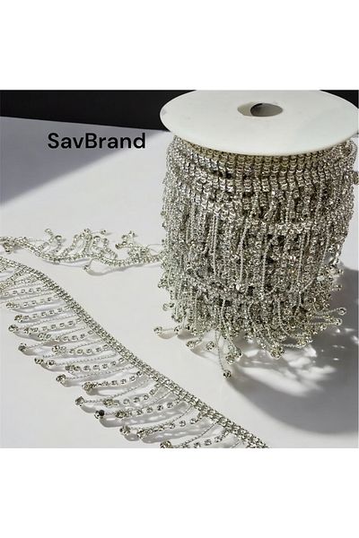 SavBrand Chain Stone Tasseled Ribbon 1 Mt, Decoration Accessories, Anklet Making Material
