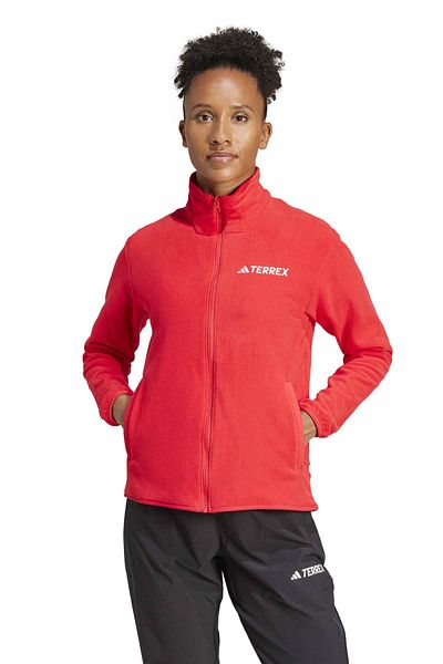 adidas W Mt Ess Fz Fl Red Women's Fleece Sweatshirt