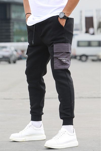 Madmext Black Pocket Detailed Sweatpants 5475