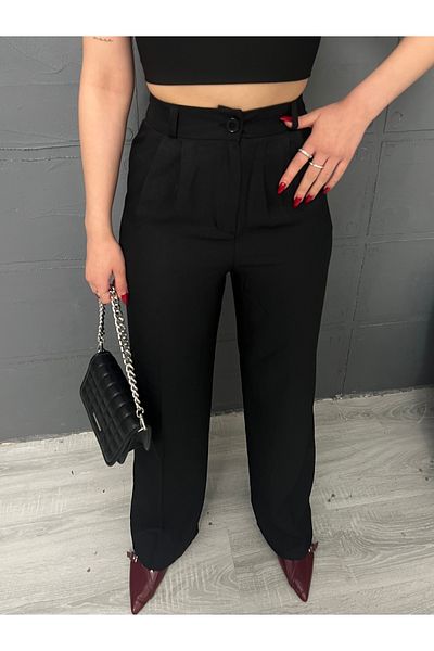 Leo Ferre Women's Pleated Detailed Linen Palazzo Trousers