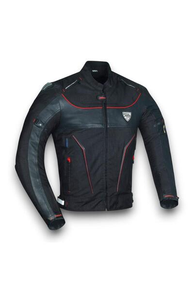 Prosev 186 Hooded Motorcycle Coat Black New Version
