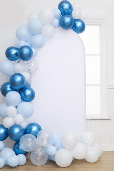 Patladı Gitti Mavi Beyaz Balon Zincir Set