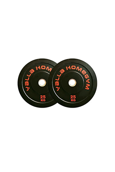 YALLA HomeGym 25KG Pairs Of Olympic Bumper Weight Plates for Barbells, Shock-...