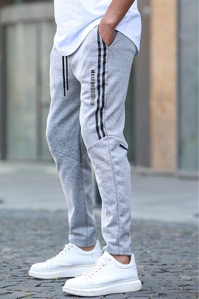 Madmext Graue bedruckte Jogginghose 5476