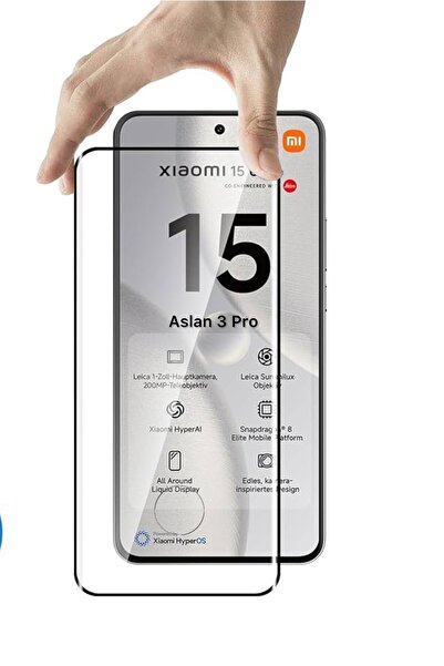 ucuzmi xiaomi mi 15 Ultra Uyumlu Cam Aslan 3 Pro Ekran Koruyucu Kavisli Tempe...
