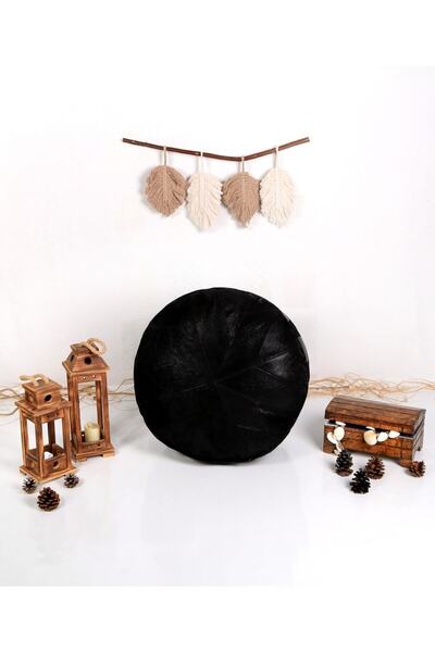 Ottoman Pouffe El Yapımı Hakiki Kuzu Derisi Bahçe Balkon Bungalov Puf Yer Min...