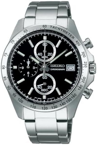 Seiko ساعة SELECTION SBTR005 Spirit Quartz كرونوغراف، باللون الأسود