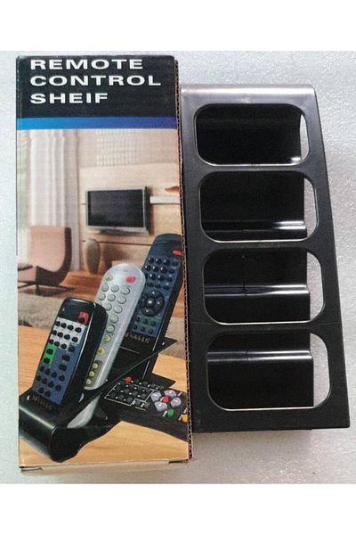 Generic 2 pieces of 4-compartment remote control organizer, black color