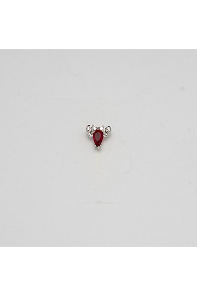Piercing by Sever Red Stone Lobster Steel Piercing… Silver/Silver Color (Targus Helix Conch Flat)