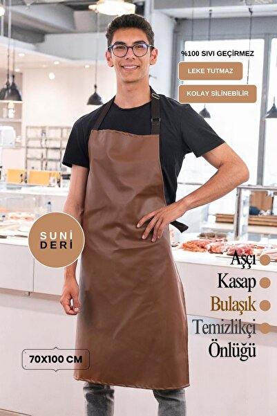 sevilya Suni Deri Su Geçirmez Bulaşıkçı Önlüğü Aşçı Önlüğü Kasap Önlüğü Temizlikçi Önlüğü