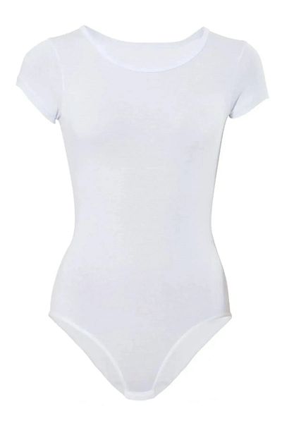 Anıt 5 Pieces Lycra Cotton Short Sleeve Women's Snap-On Bodysuit 92% Cotton - 8% Lycra
