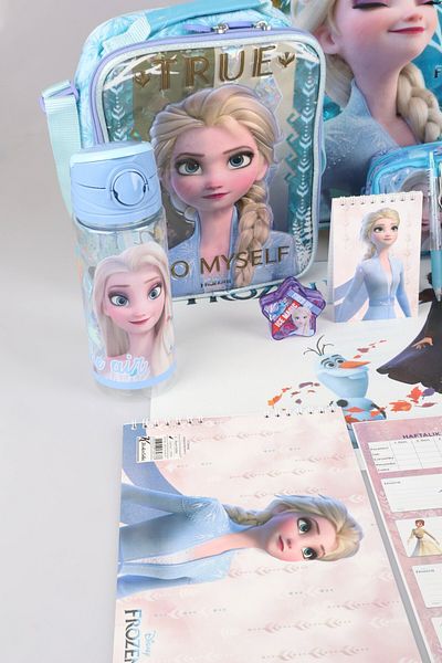 Disney DEKOMUS LICENȚIAT ELSA FROZEN „GANTĂ DE Școală, PENĂ ȘI GANTĂ DE PRANDERE, GANTĂ DE PRANDERE ȘI TRITAN DE 500 ML