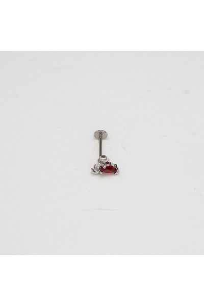 Piercing by Sever Red Stone Lobster Steel Piercing… Silver/Silver Color (Targus Helix Conch Flat)