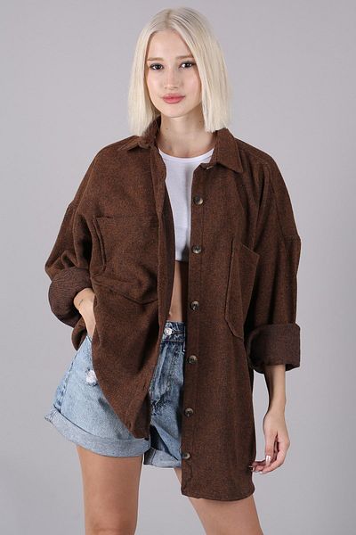 Madmext Голямо яке Camel с риза Mg1562