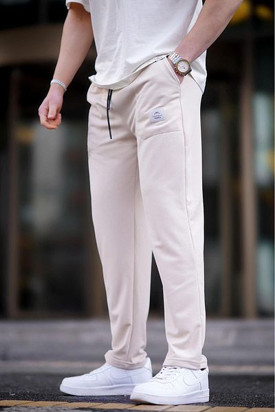 Madmext Beige Herren Basic Jogginghose 6536