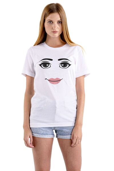 donamod Roblox Women Face Tişört Beyaz Unisex
