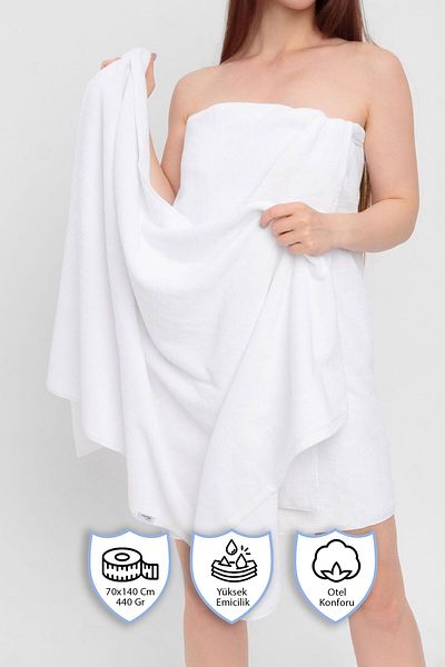Vionel Home Cotton, White Bath Towel |   Spa and Hotel Towel (70X140 cm)