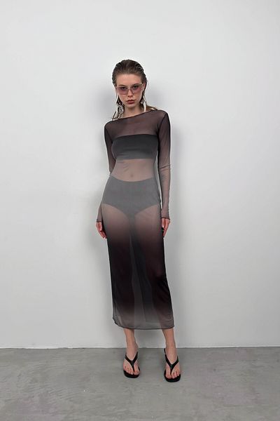 Black Fashion Black Maxi Printed Dress