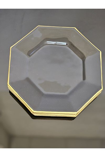 Barok Gold Black Serving Plate 6 Pcs