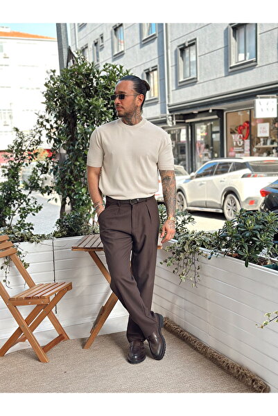 manch collection Βασική κρέμα μπλουζάκι Half Fisherman Knitwear