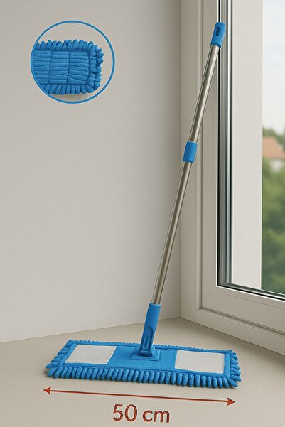Metler 50 Cm Mikrofiber Yassı Makarna Mop, Yer Silme Ve Temizlik Aparatı(Saplı Olarak Gönderilecektir)