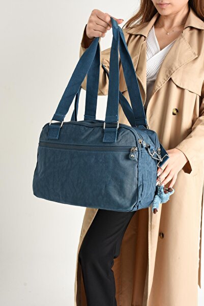 DUOMİNO Duomino Clinker Multi-Pocket Αδιάβροχη Τσάντα ώμου Τυρκουάζ Μπλε Crinkle / Τσάντα ώμου